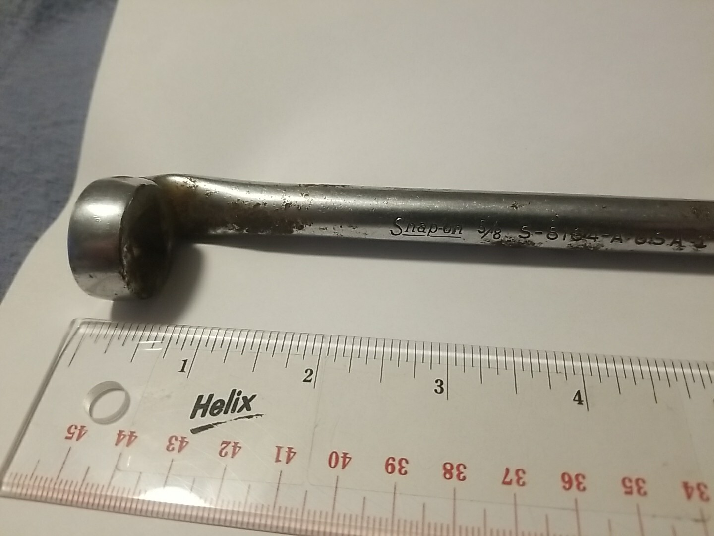Snap-on Tools Starter & Head Bolt Obstruction Box End Wrench S-8164-A 5/8″ USA