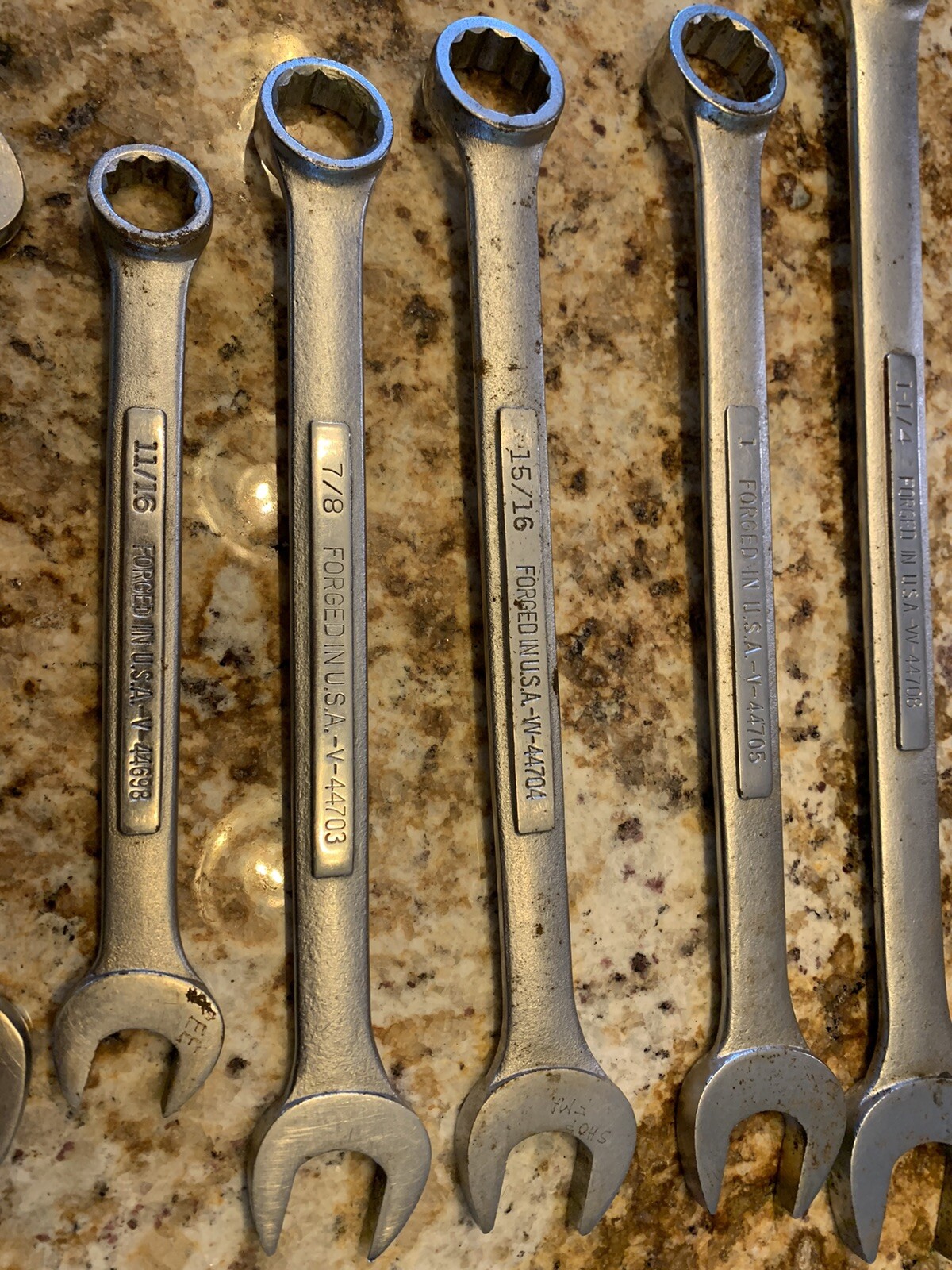 Lot of 7 Craftsman 1” 1-1/16″ 15/16″ 1.25″ 7/8″ 5/8″ 3/4″ 11/16″ Wrenches -V-