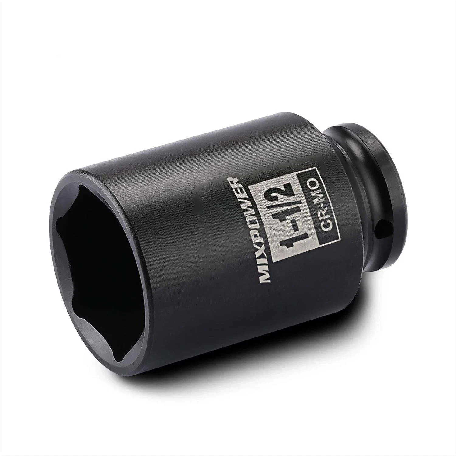 MIXPOWER 1/2 Inch Drive Deep Impact Socket 1-1/2 SAE, 1-1/2″, Black