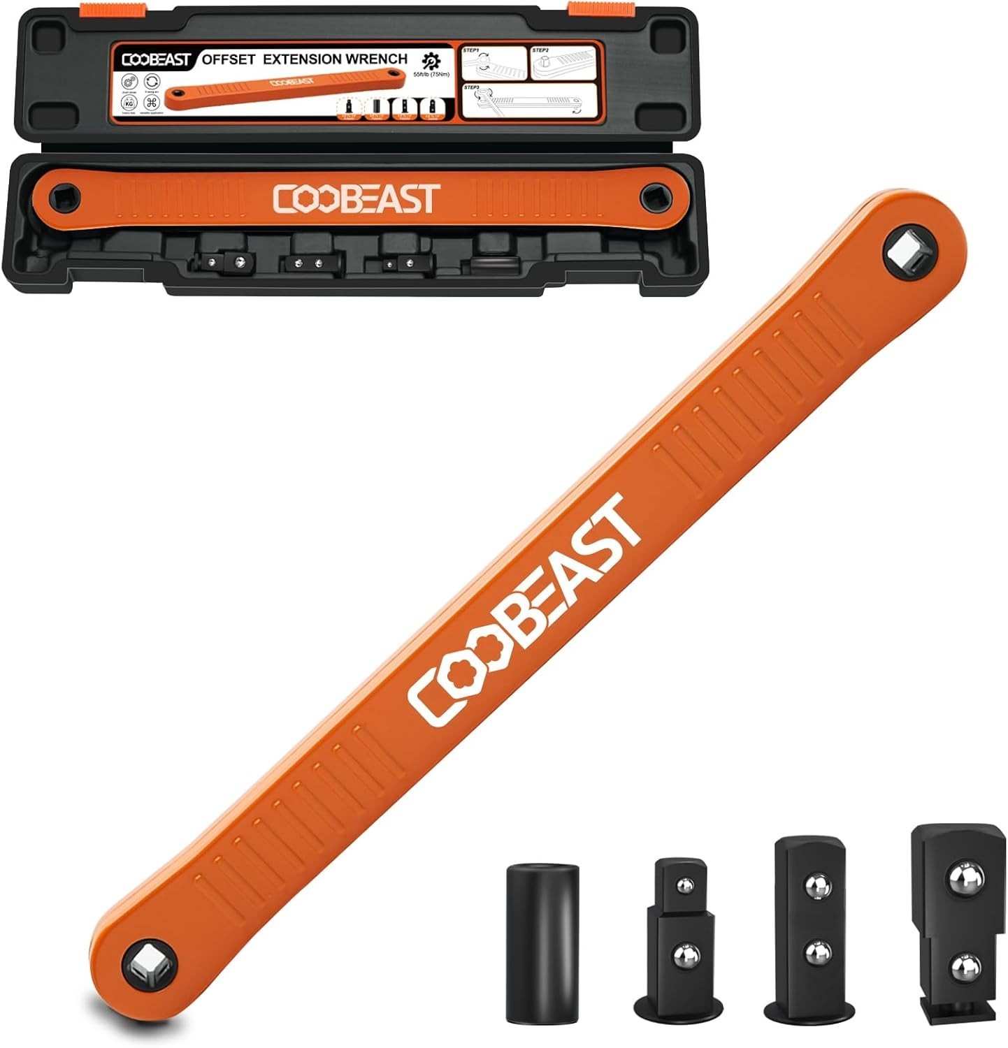 Durable 3/8 Inch Offset Extension Wrench – High Carbon Steel & Low Arc Design