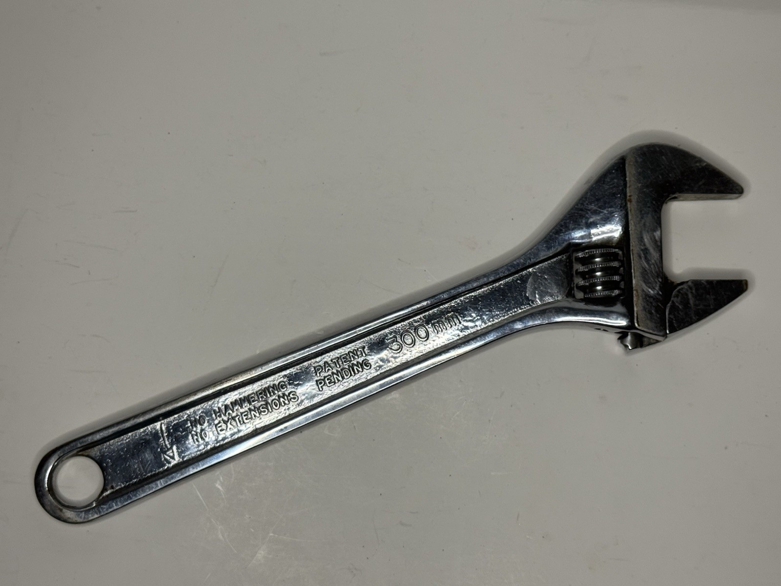 Snap-on Tools USA AD12 12’ Long Chrome Full Polished Adjustable Wrench Vintage