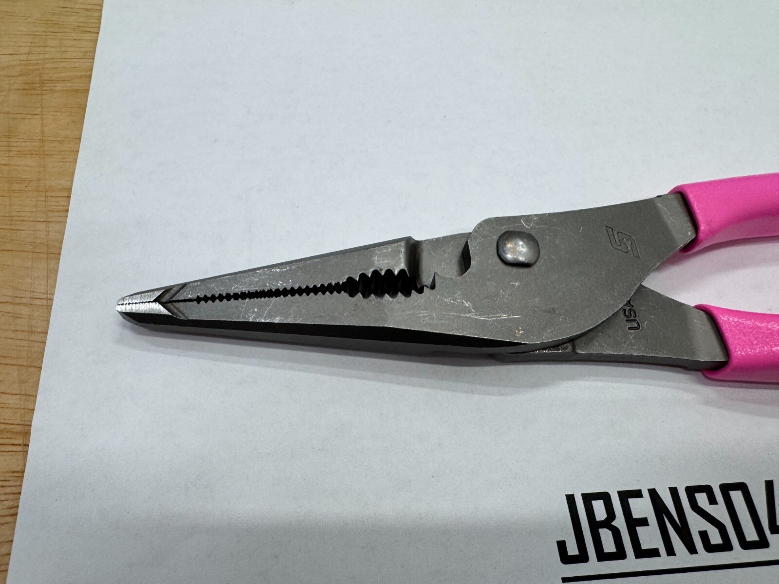 Snap-On Tools USA NEW PINK 9″ Soft Grip Long Nose Slip Joint Pliers LN47ACFP