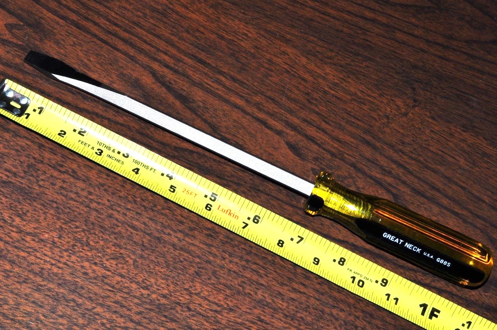 Screw Driver 3/8″ Flat Slotted Tips- 8″ shank 3/8″ square-overall 13″ Long G88S