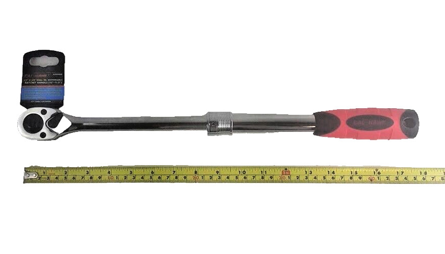 1/2″ x 3/8″Dual DR Head Extendable Ratchet Wrench 72 Tooth Handle ( 12″- 17.5″)