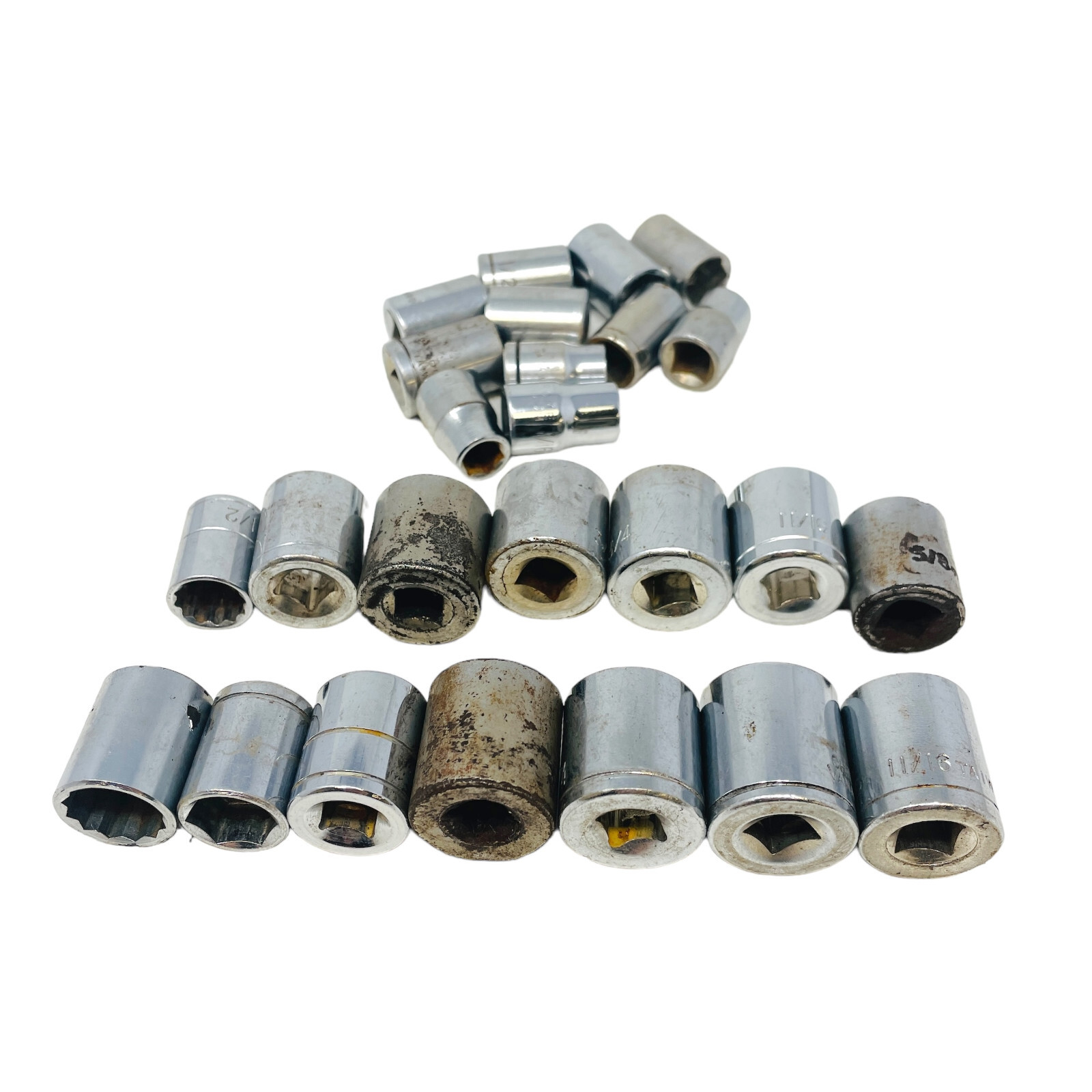 25 Pcs K-Mart and Assorted 1/2 in, 3/8 in, 11/16 in Socket Set