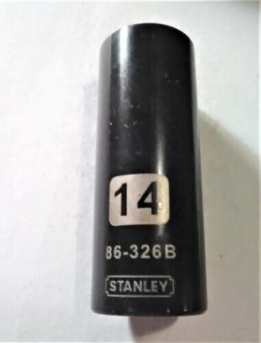 Stanley 14 mm x 3/8″socket 86-326B Black Chrome 6 Pt Free Shipping