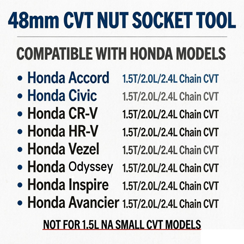 48mm Nut Socket Tool CVT Transmission Cap Nut Wrench Tool for Honda Accord Civic