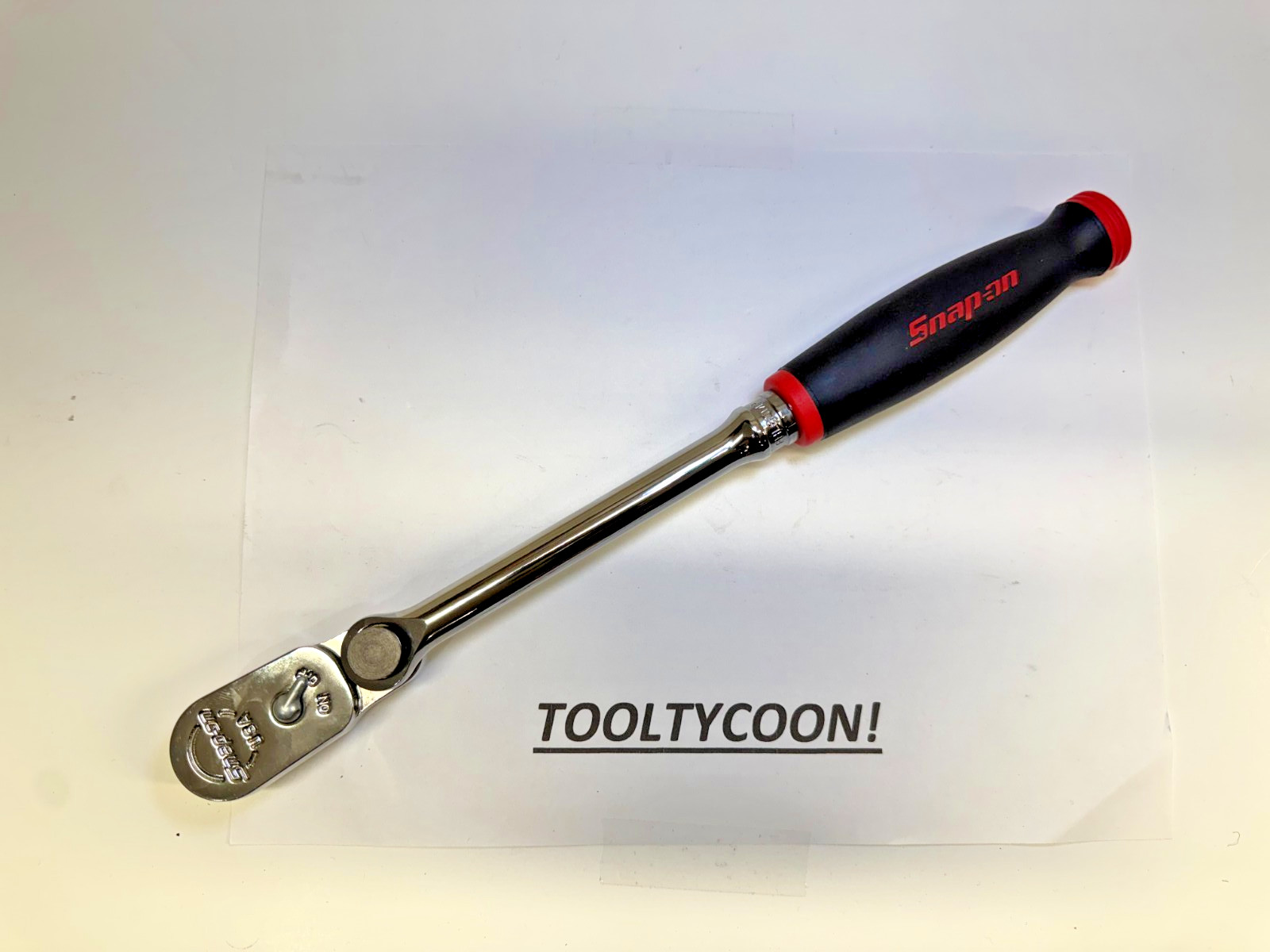 Snap-on Tools USA NEW RED 3/8″ Soft Grip Long Multi-Position Ratchet FHL80MP