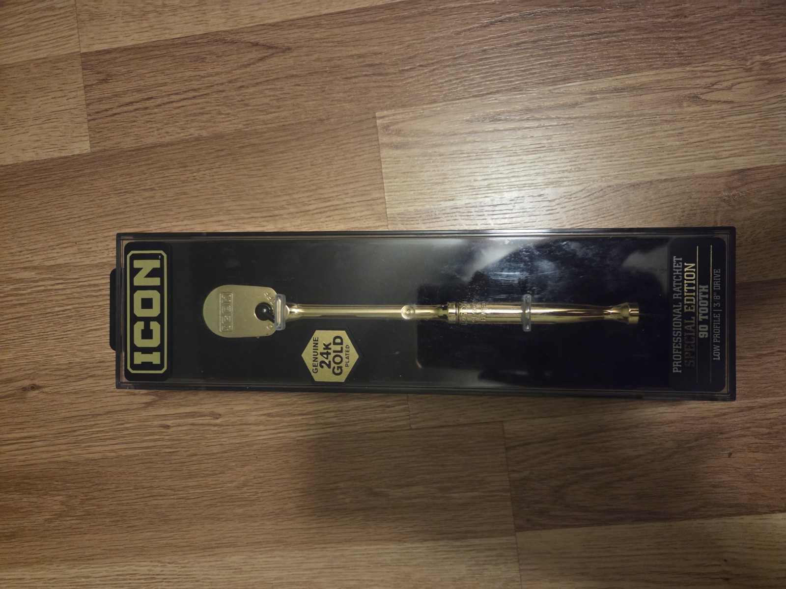 Icon Professional Ratchet Special Edition 90 Tooth 3/8 In Drive Genuine 24k Gold