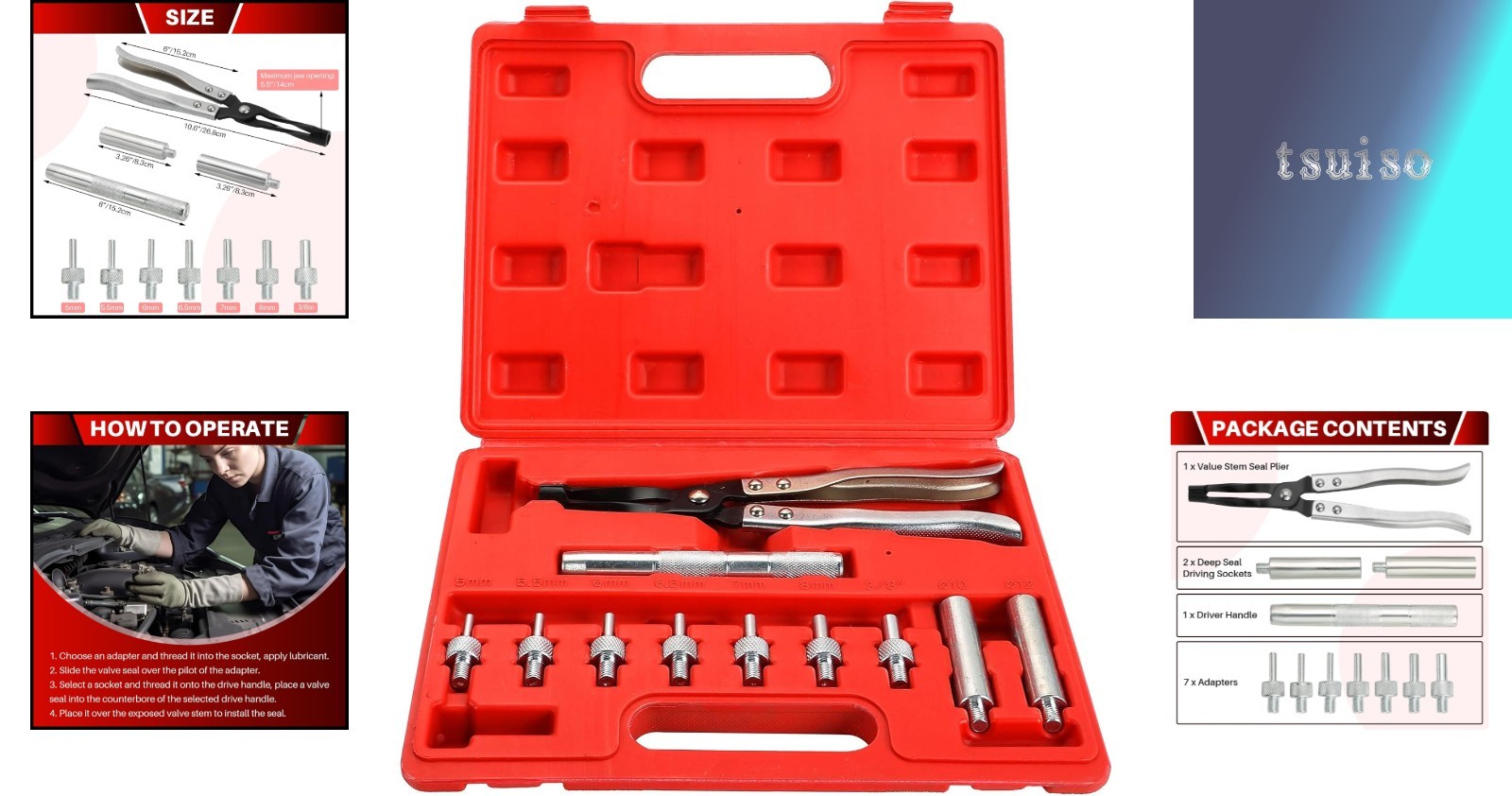 Complete Valve Stem Seal Removal Kit for Engine Repair – Lightweight & Durable