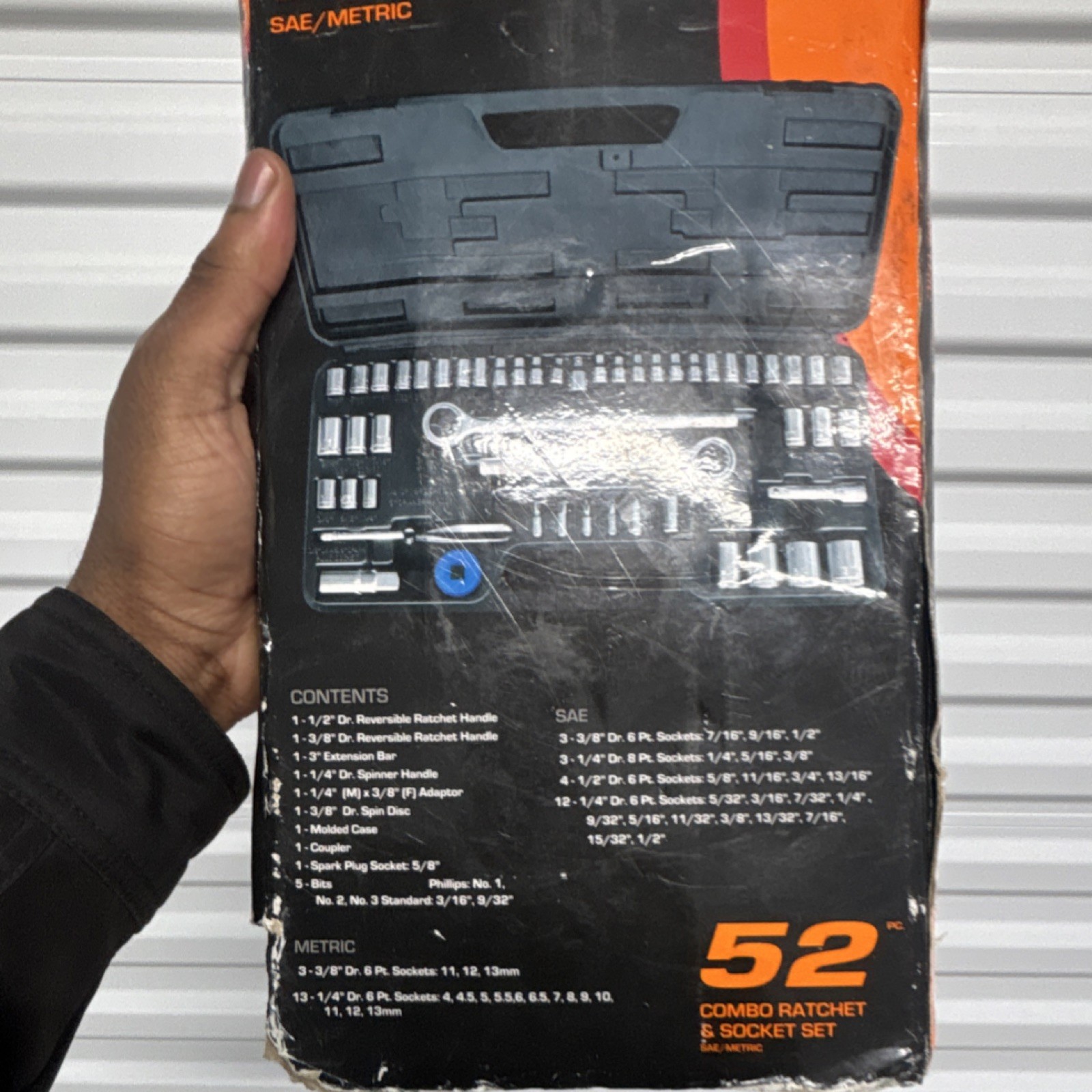 52 Pc Combo Ratchet & Socket Set SAE/Metric – 1/4″, 3/8″, 1/2″ Drives