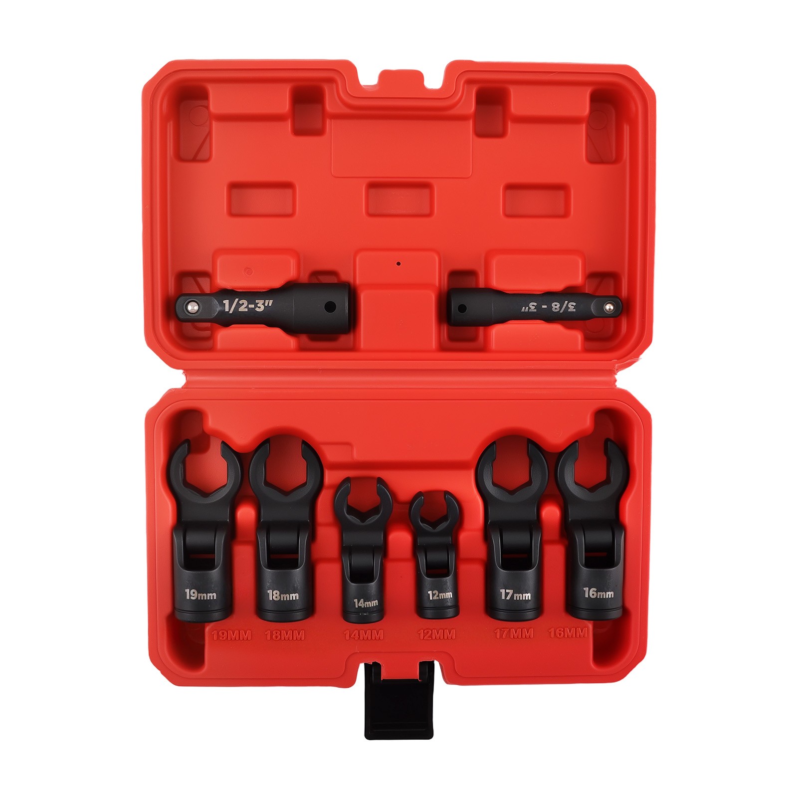 3/8″ and 1/2″ Drive Metric Flare Nut Socket Set Foot Line Wrench Set 12-19mm