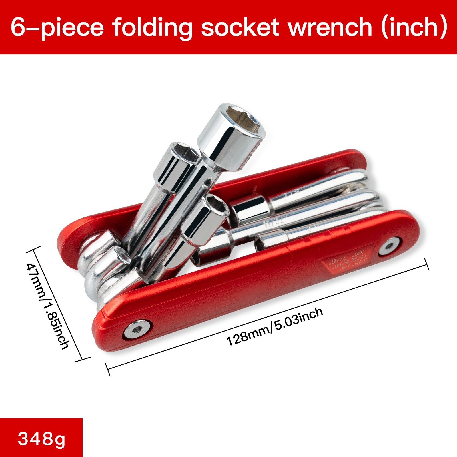 6 in 1 Folding Nut Driver Set Imperial Hex Nut Driver Set Folding Socket Wrench