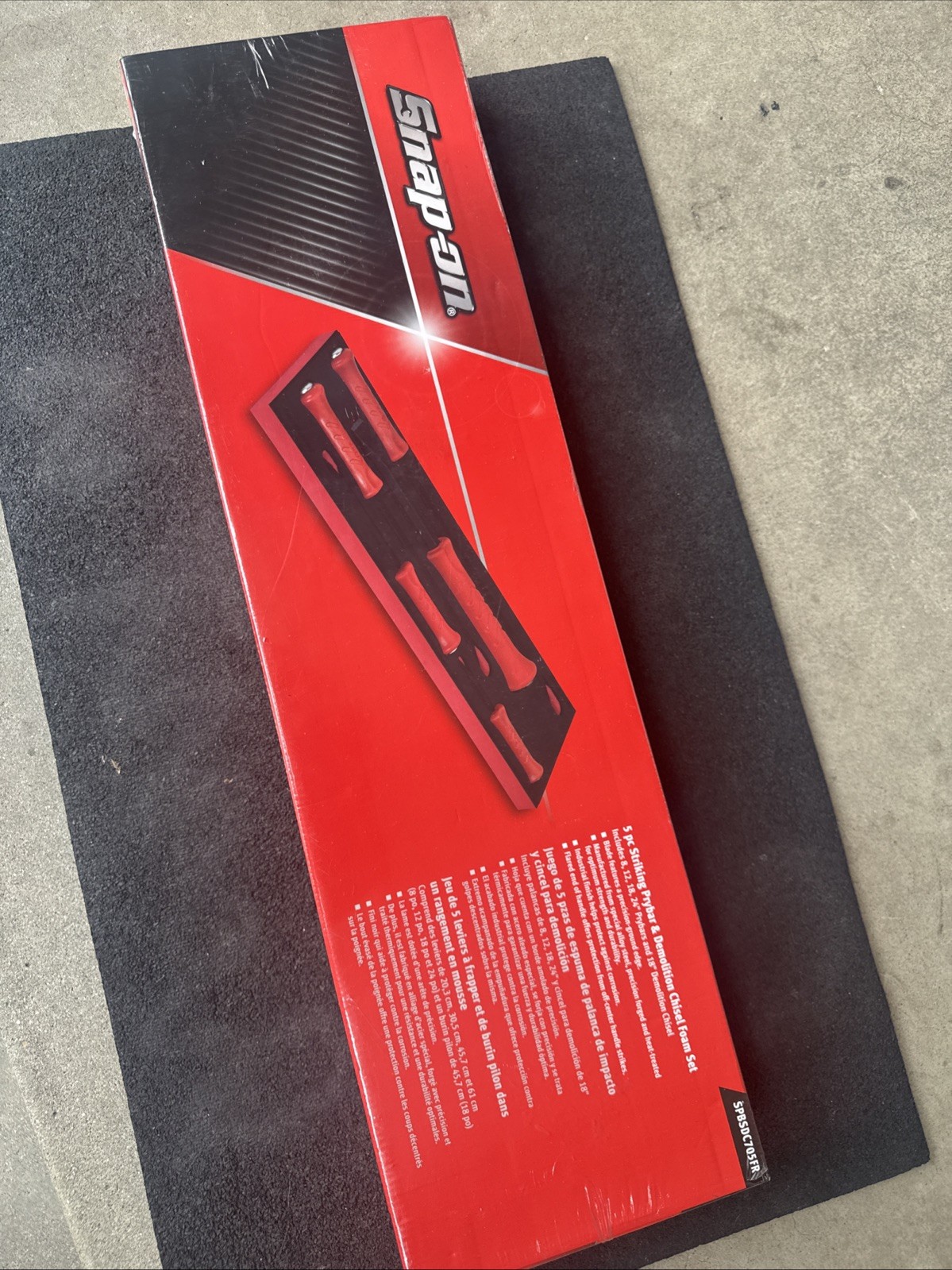 For Snap-on Tools NEW 5-Piece RED Striking Prybar & Chisel Foam Set SPBSDC705FR