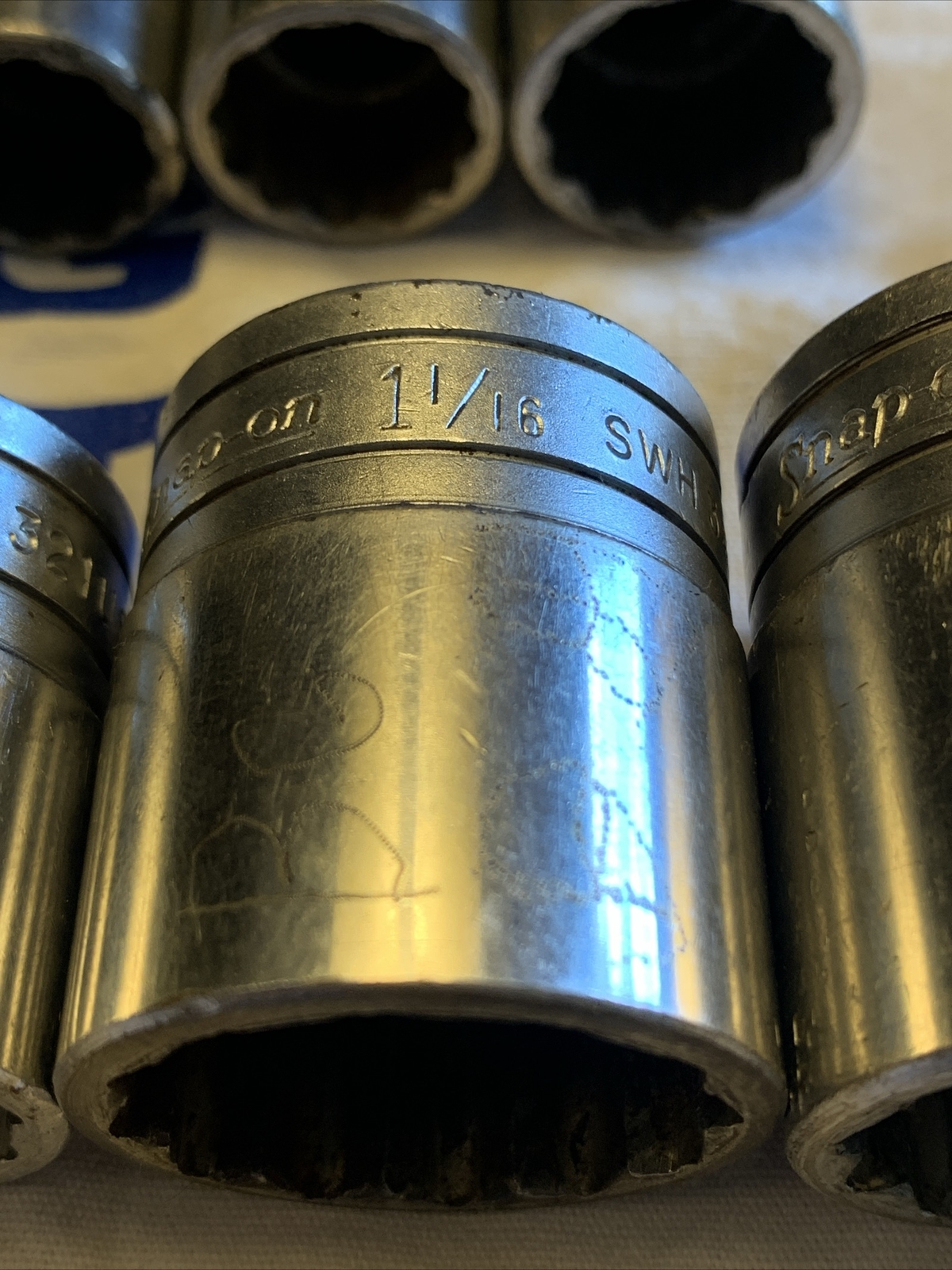 Snap-on 1/2″ Drive 13pc 12pt SAE Flank Drive® Shallow Socket Set (3/8-1-1/8″)