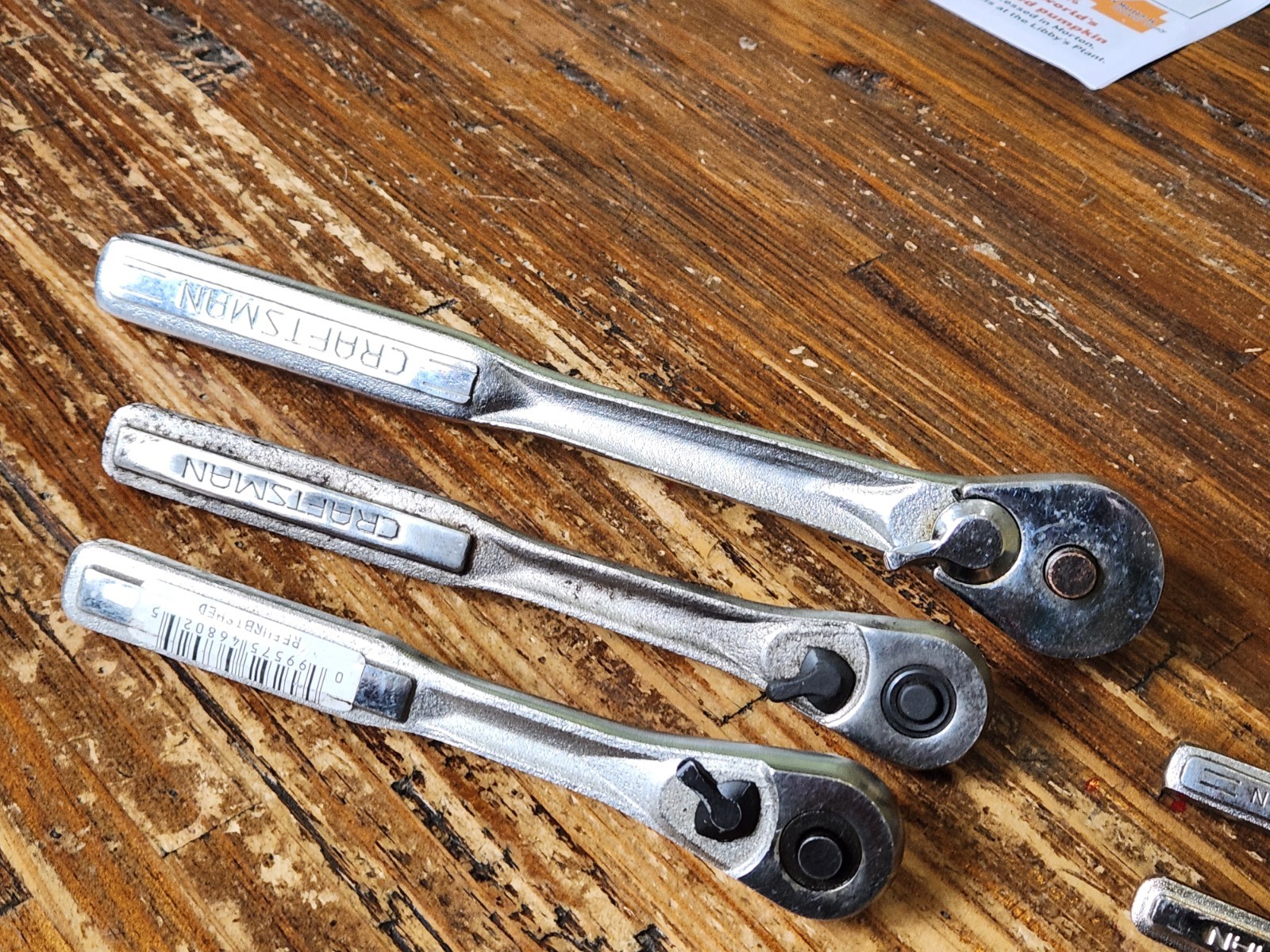 6x Craftsman 1/4″ 3/8″ & 1/2″ Drive Teardrop Quick Release Ratchets 44807 44985
