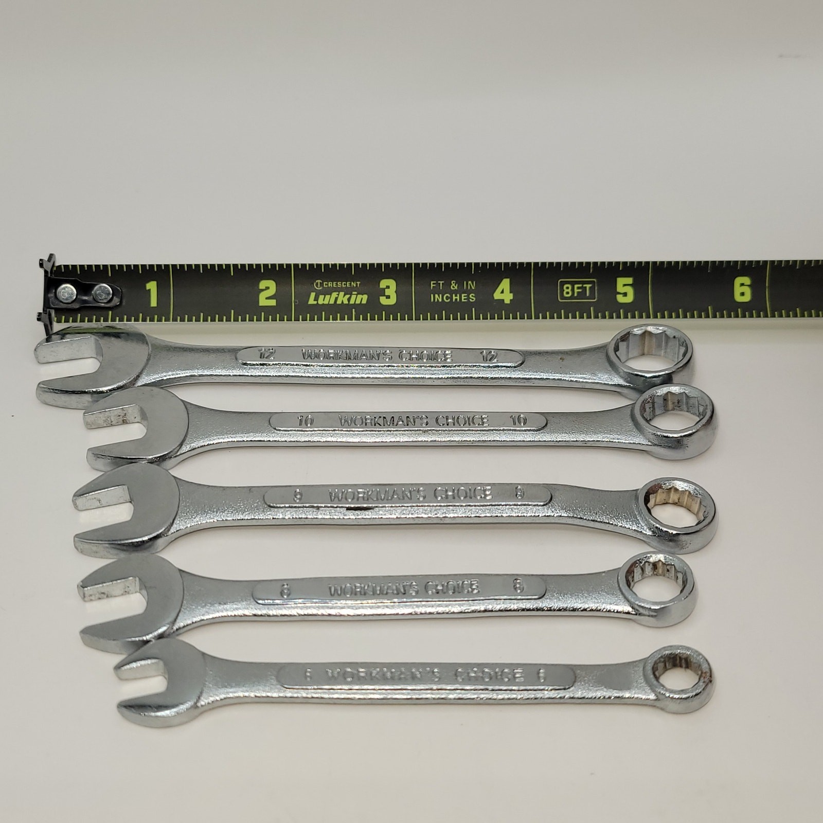 5 – Metric Workman’s Choice 12pt combination wrenches 12 10 9 8 6 Taiwan