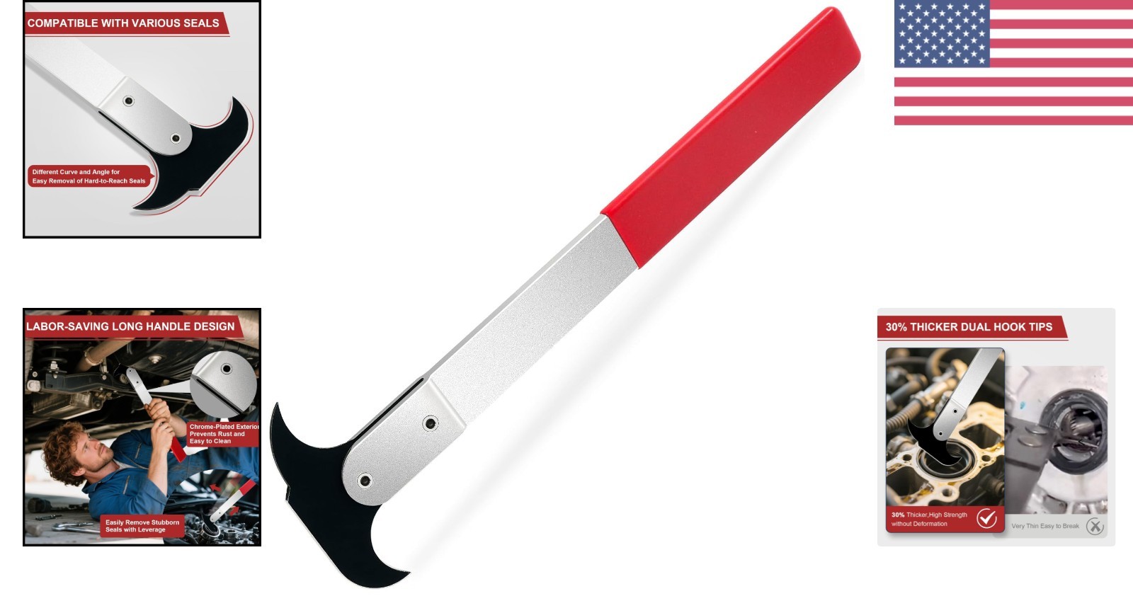 Durable Oil Seal Removal Tool with Heat-Treated Steel for Light Trucks and SUVs