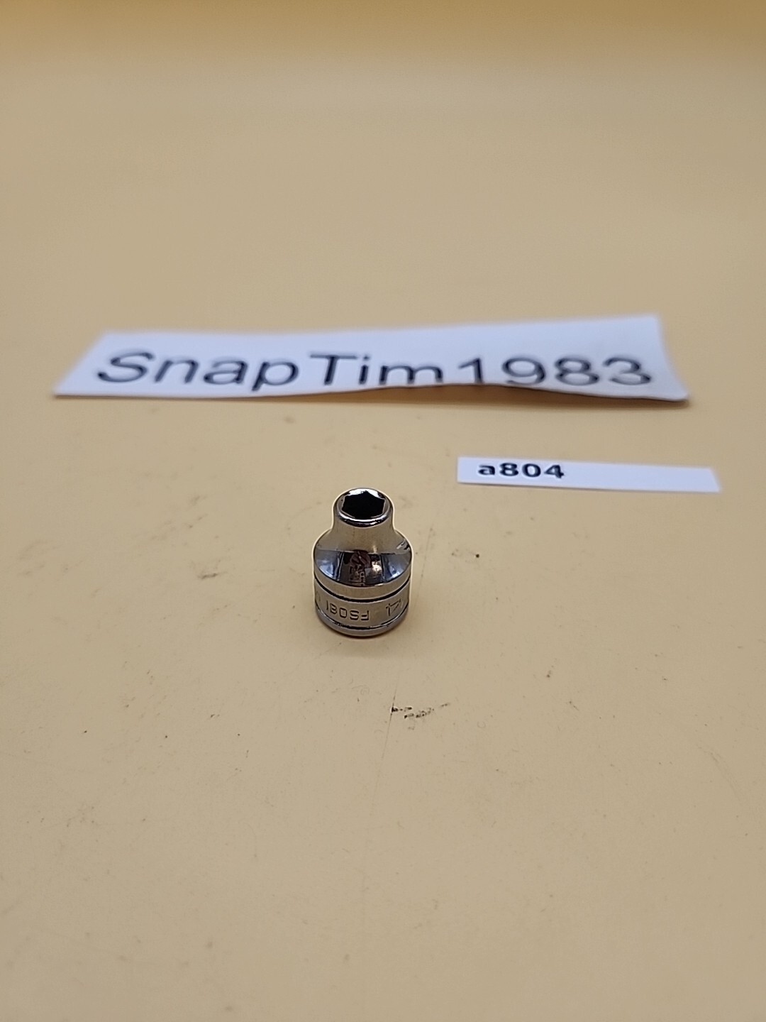 Snap-on Tools 3/8″ Drive 1/4″ 6PT Shallow Chrome Socket FS081 USA