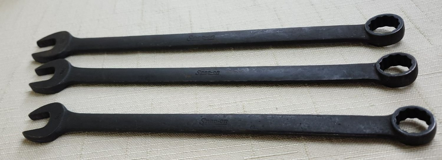 Snap-on OEXL Long Combination Wrench Set 5/8 11/16 3/4 Black Industrial Finish