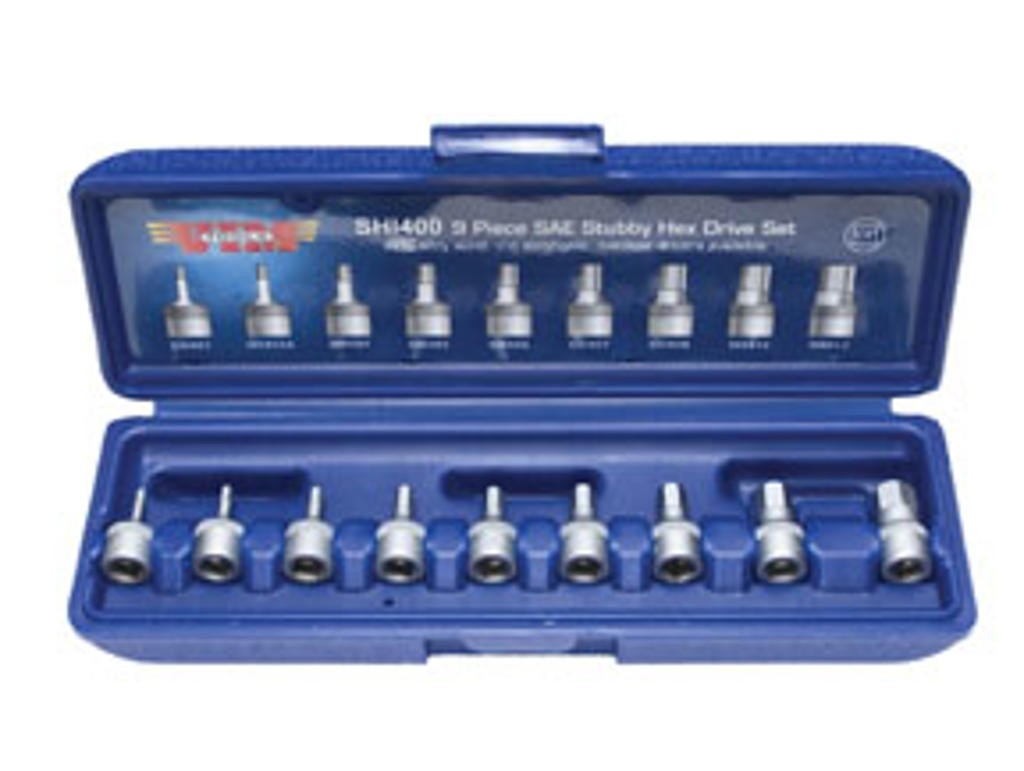 9 Piece 1/4″ Drive SAE 3/32″ – 3/8″ Stubby Hex Bit Set VIM-SHI400 Brand New!