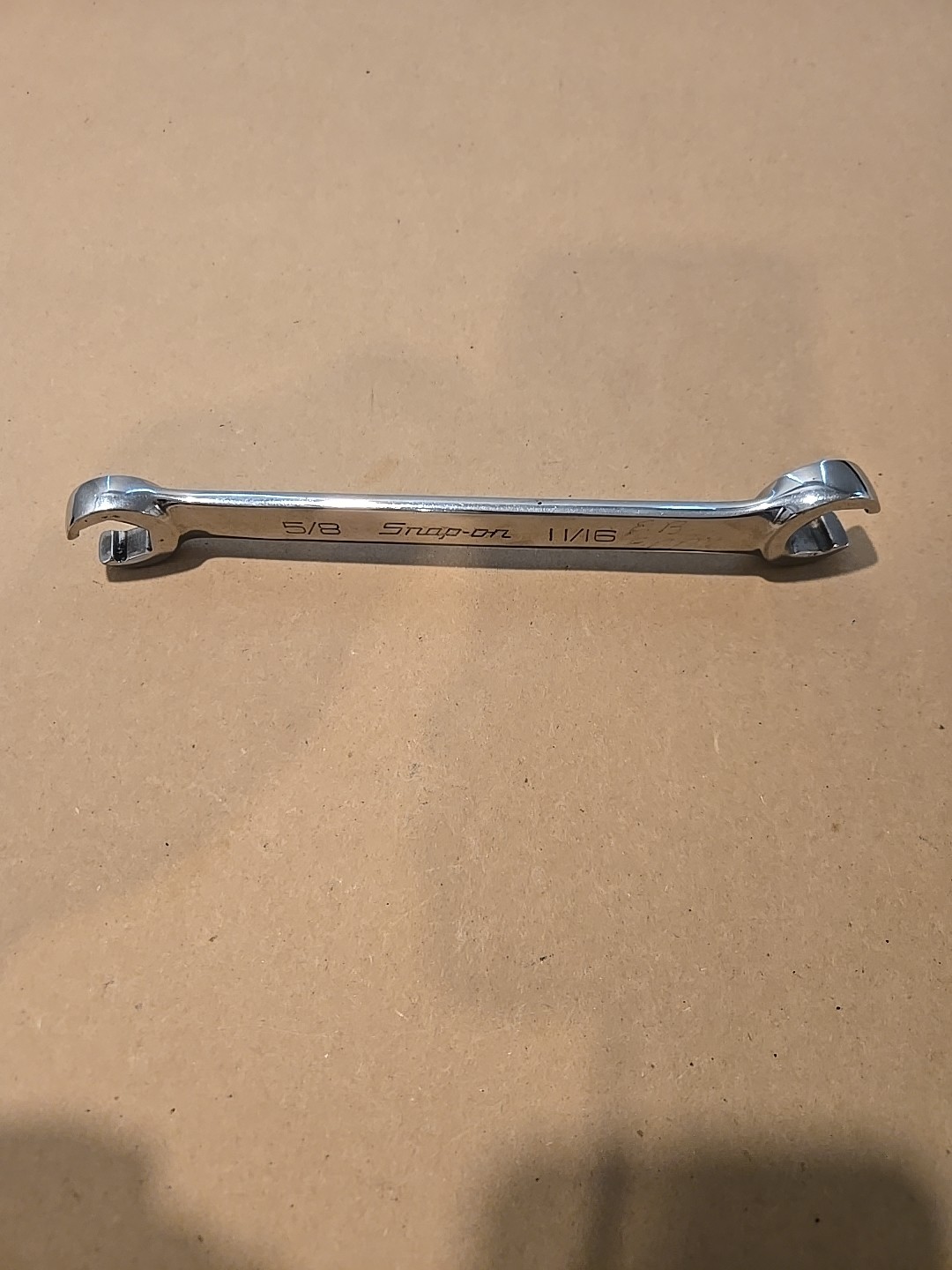 Snap On 5/8″-11/16″ 6PT SAE Chrome Flare Nut End Wrench USA RXFS2022B
