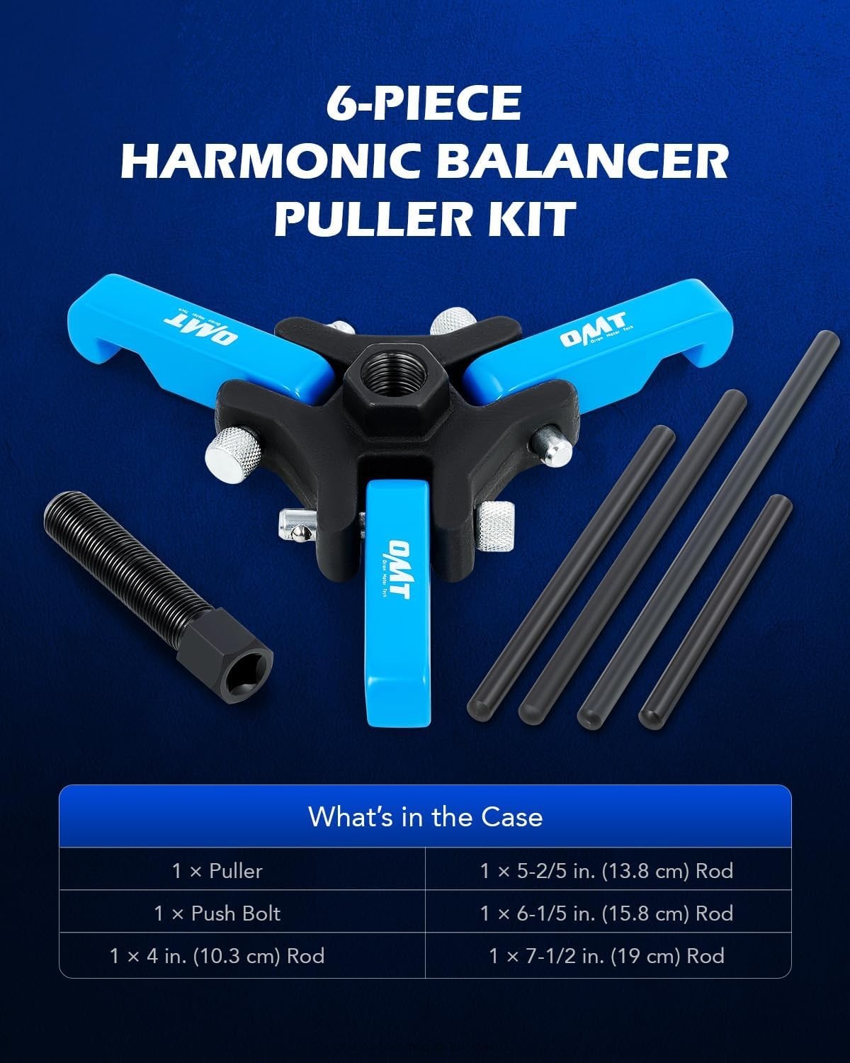 Harmonic Balancer Puller Kit, Adjustable 3-Jaw Puller Set for Removing Harmonic