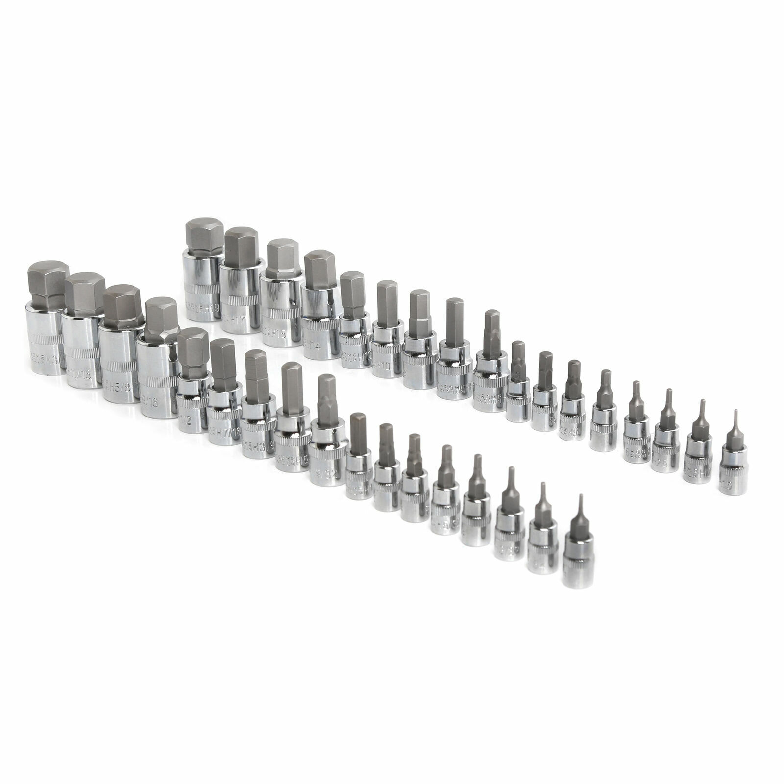 SAE & Metric Socket Set Standard Allen 1/4″ 3/8″ 1/2″ | Master Hex Bit Set 34pc