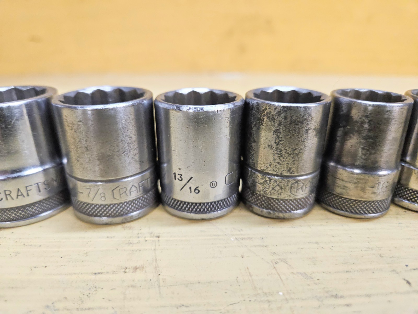 Vintage Craftsman 1/2″ Drive 11pc SAE 12pt Socket Set -BE- Circle U USA
