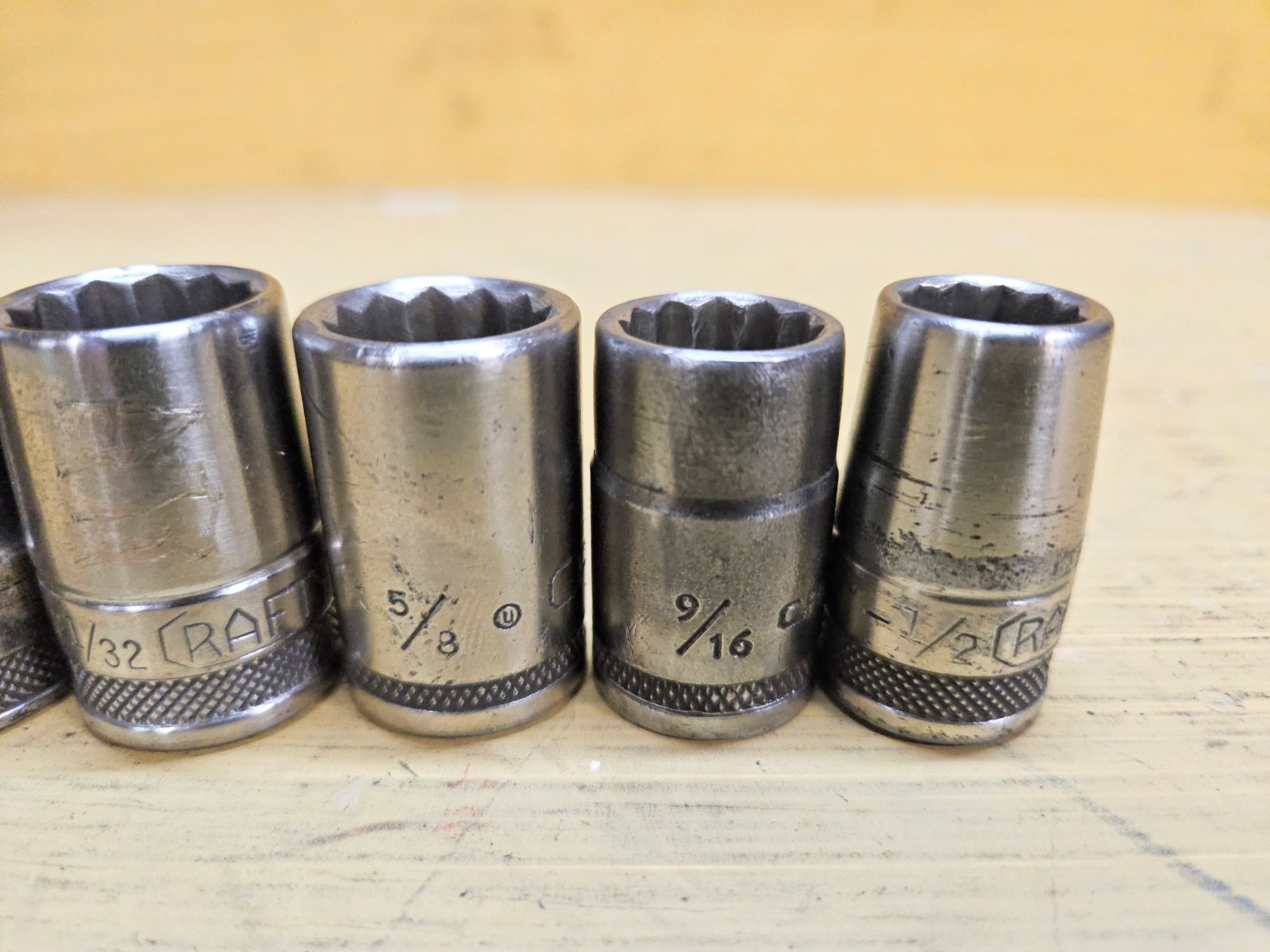 Vintage Craftsman 1/2″ Drive 11pc SAE 12pt Socket Set -BE- Circle U USA