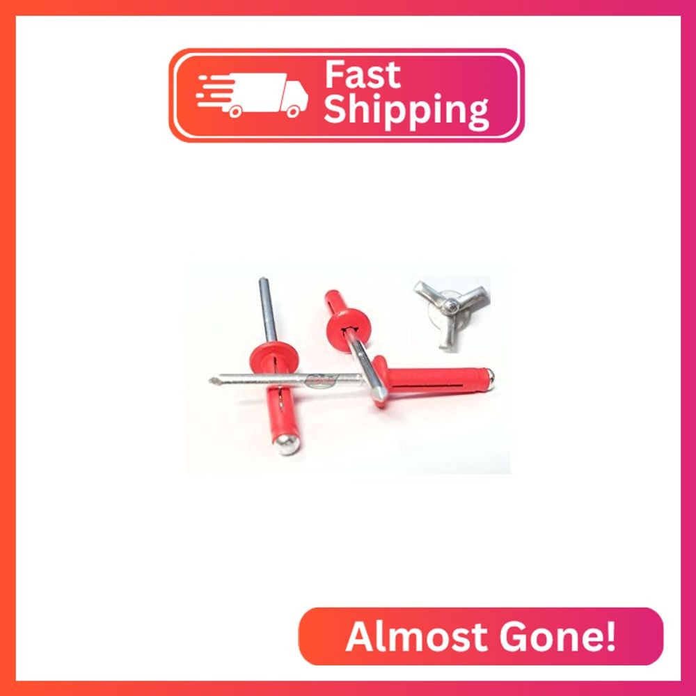 Fluorescent Red Exploding Pop Rivets 3/16″ Tri-Fold Small Aluminum Head Steel Ma