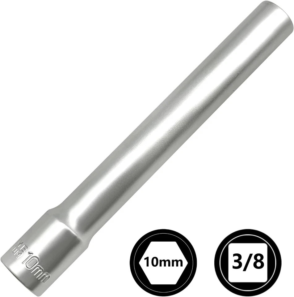 ZKTOOL 7PC 3/8-Inch Drive Deep Metric Socket Set, 8-14MM Extra Long Deep 120M…