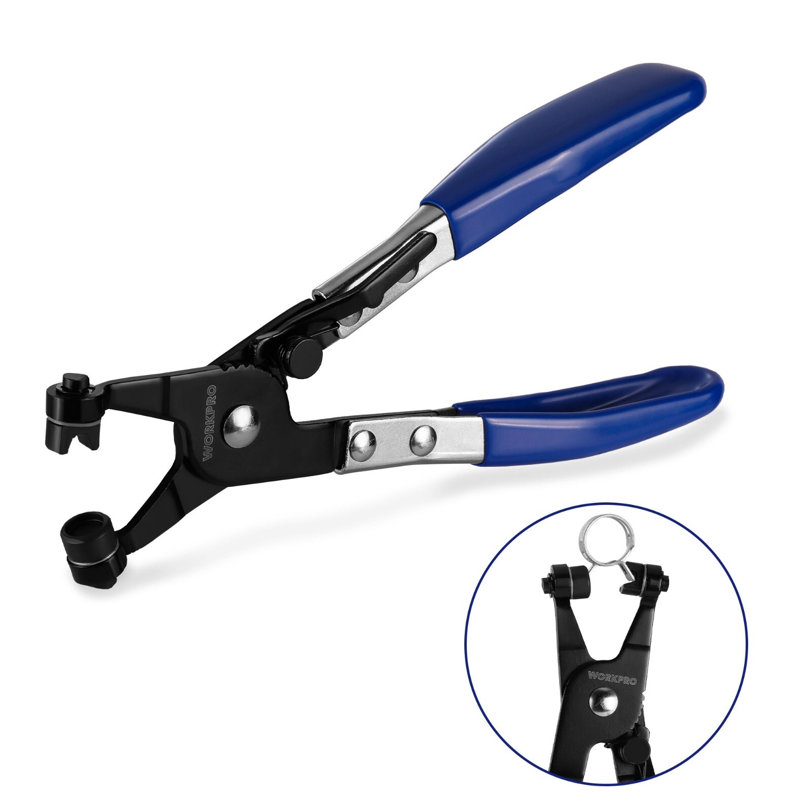 WORKPRO Hose Clamp Pliers with Swivel Flat Band for Removal and Installation