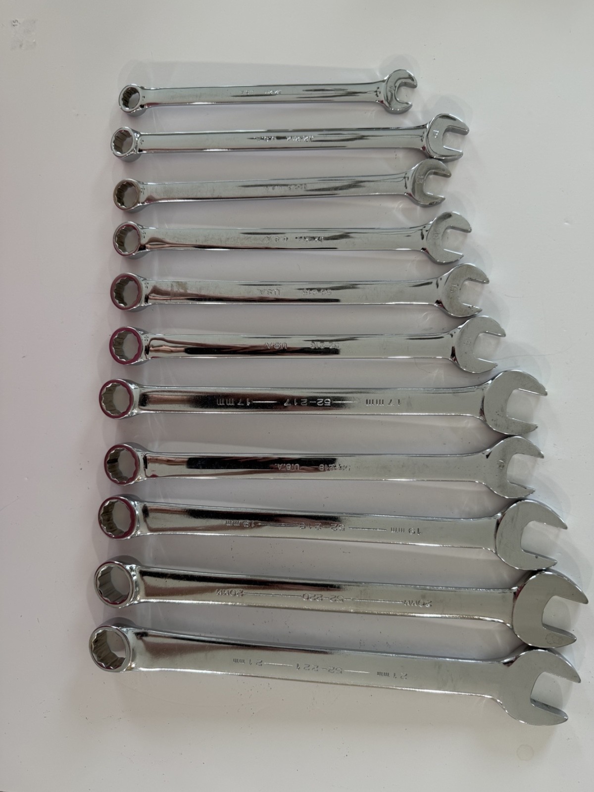Armstrong USA 11 pc Metric 11mm – 21mm 12pt Combination Wrench Set 52 Series