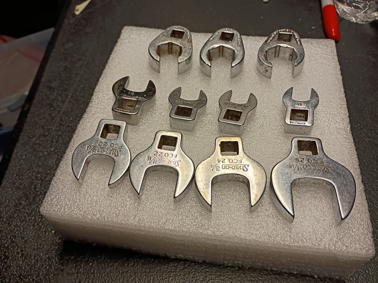 Snap on 3/8″ Drive Crowfoot wrench set of 11 mixed set of 7 Metric & 4 SAE