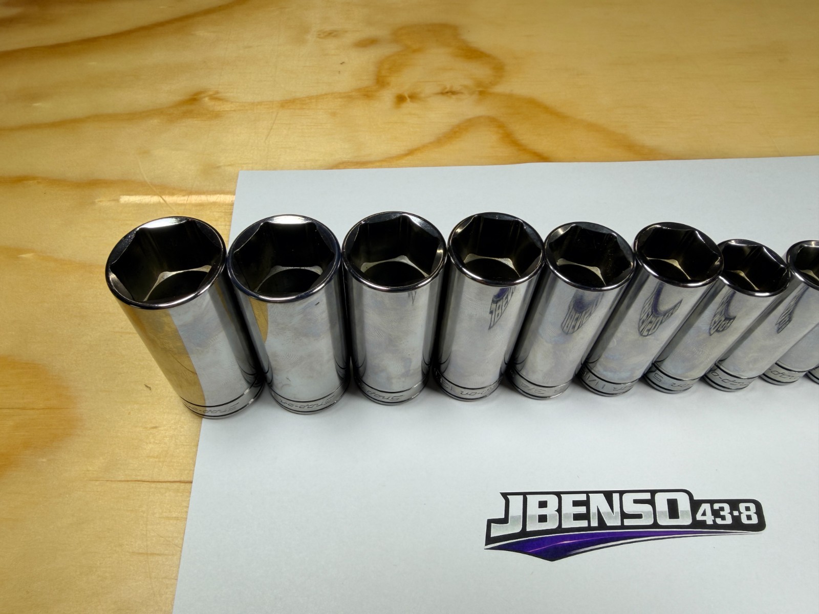 Snap-on Tools NEW 13pc 3/8″ Drive SAE 6pt Chrome Deep Bonus Socket Set 213SFSY
