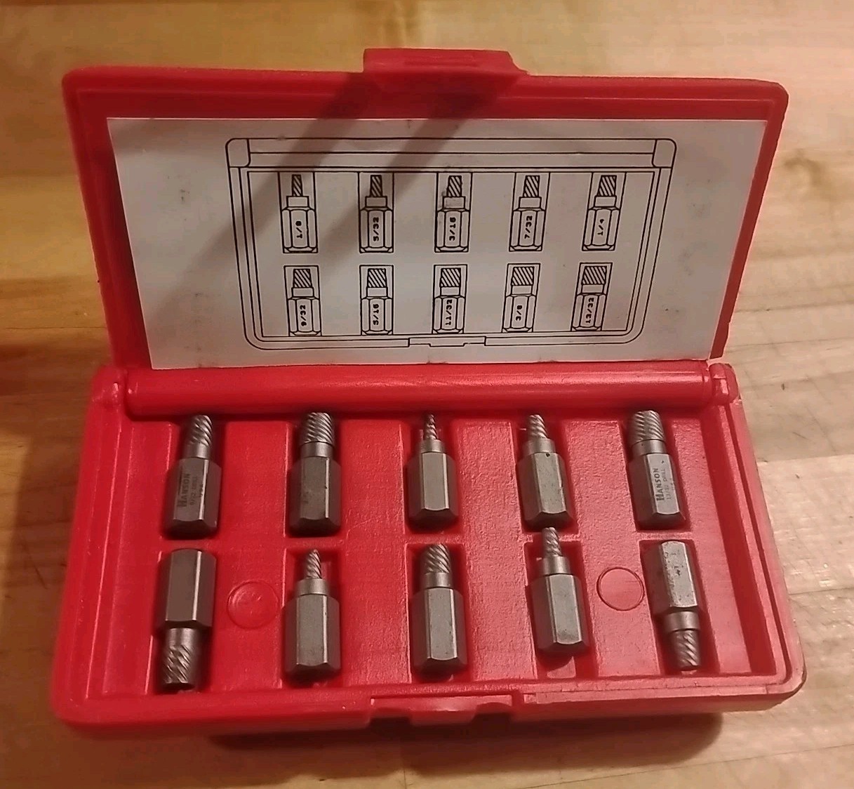 HANSON IRWIN 53226 10 Pc. Hex Head Multi-Spline Screw Extractor Set