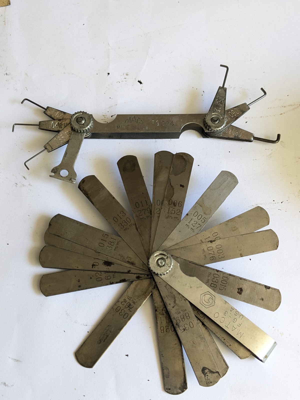 Lot Mac Tools Fg304 Wire Spark Plug Gapper & Matco FG-3 Blade feeler gauge