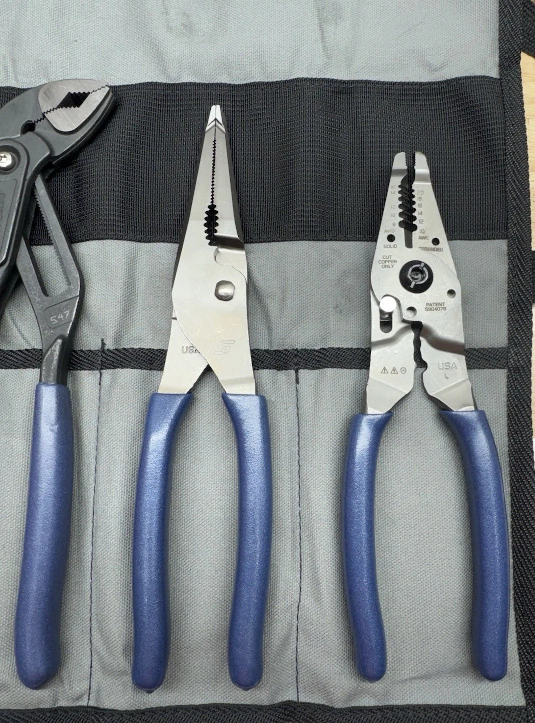 NEW Snap-on™ PL4TGKB1MB 4-pc Plier Set Includes 388ACF PWCS9AF LN47ACF AWPBX10