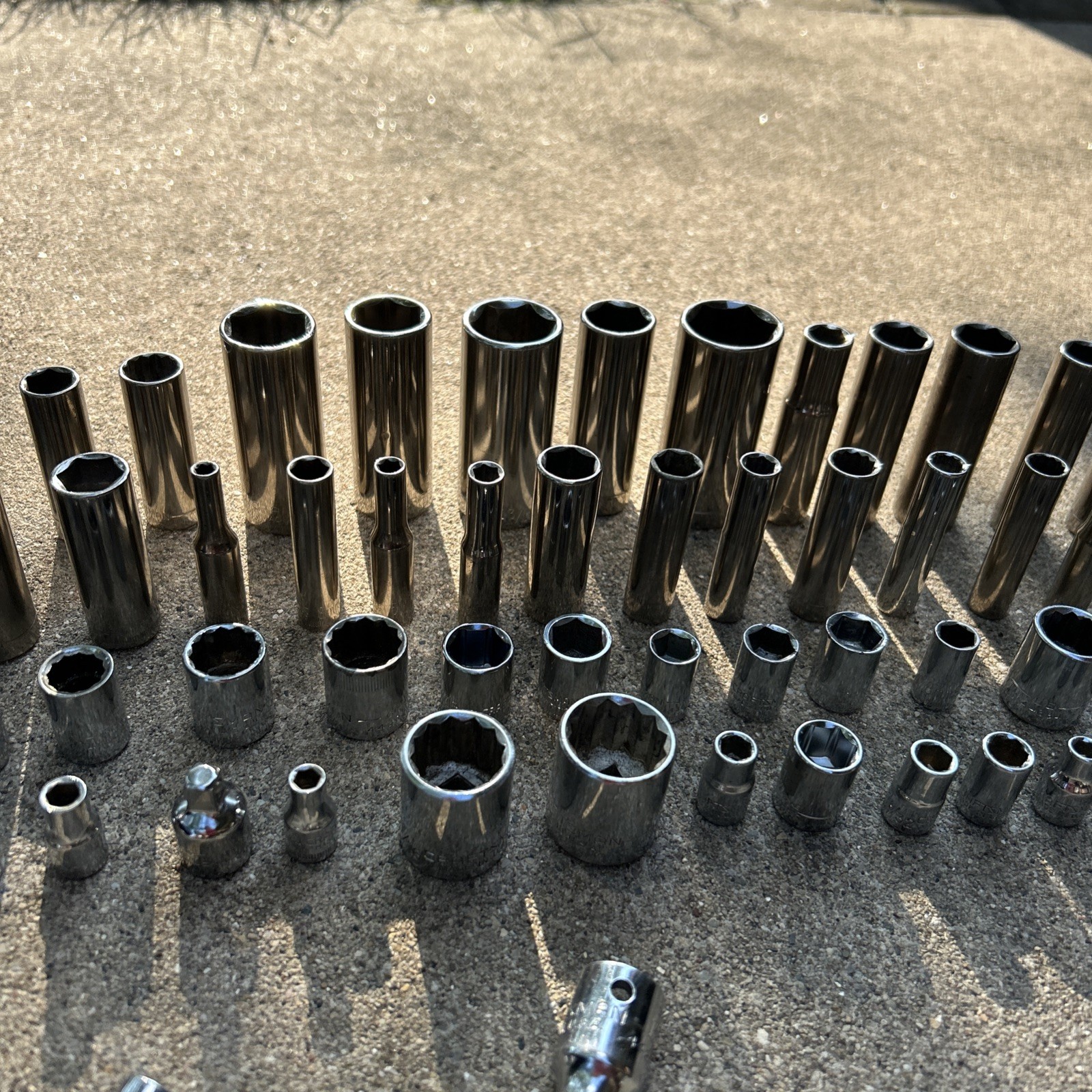 Lot Of 72 Assorted Craftsman Sockets And Extensions SAE & Metric Various Drives