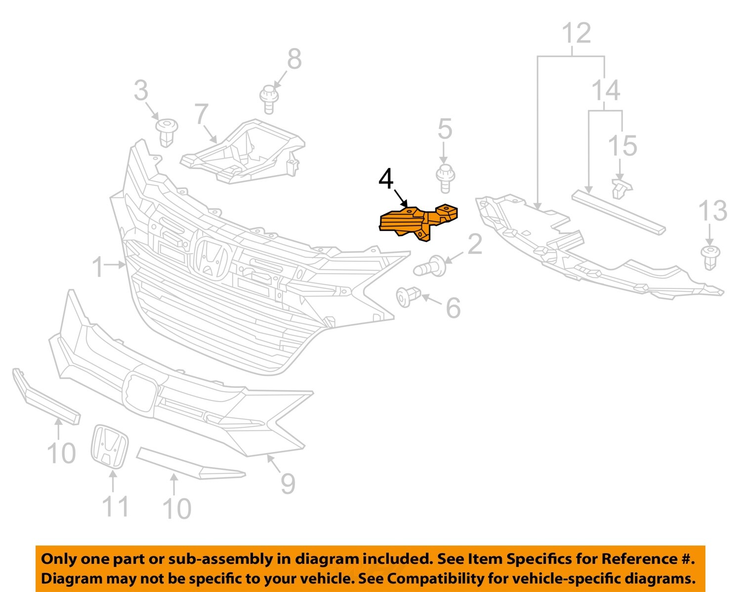 HONDA OEM 16-18 HR-V Grille Components-Outer Support 71152T7A000