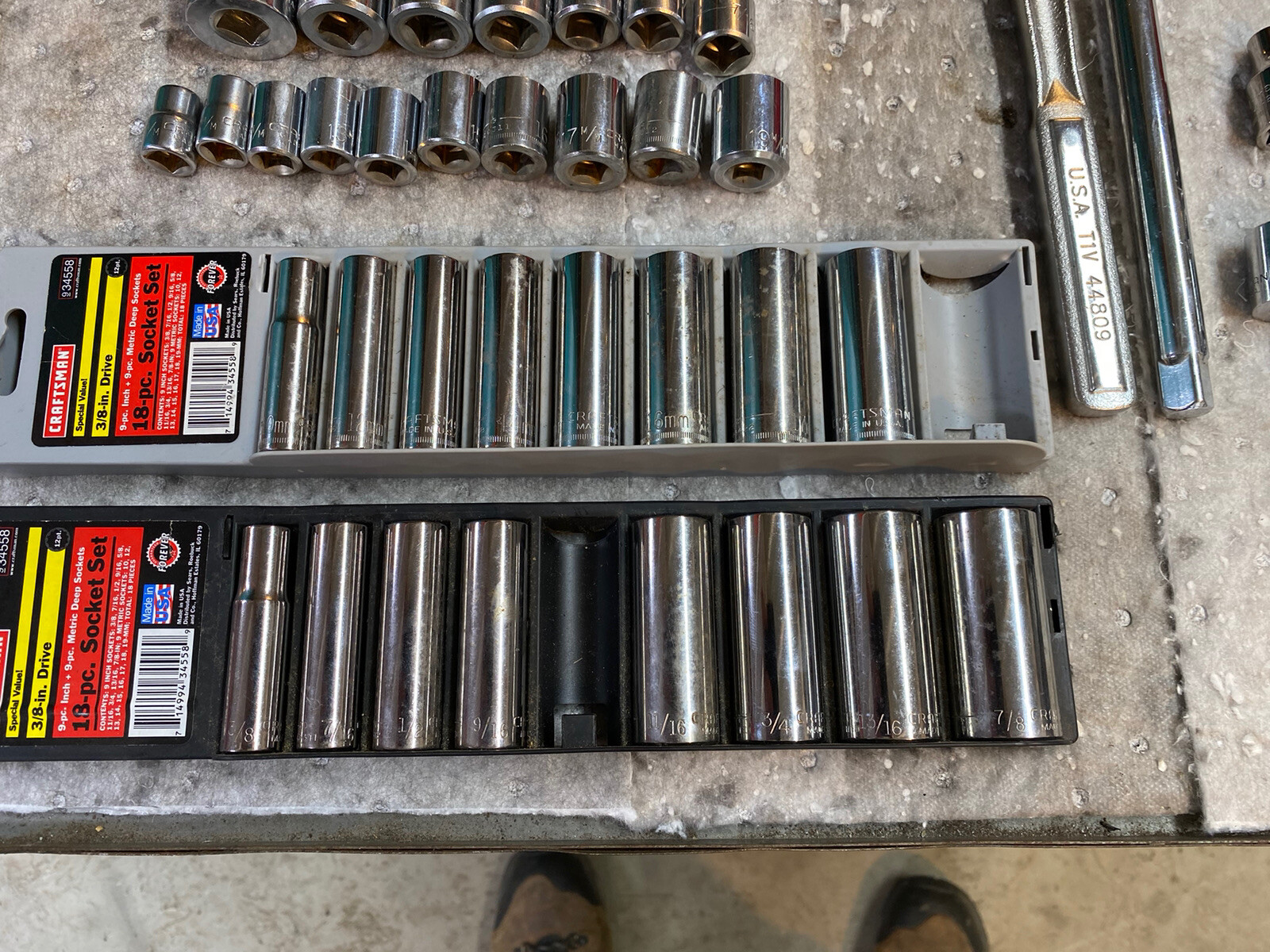 Craftsman Socket Lot 50+ Pcs SAE Metric Sizes 3/8 And 1/2 Drive Made In USA