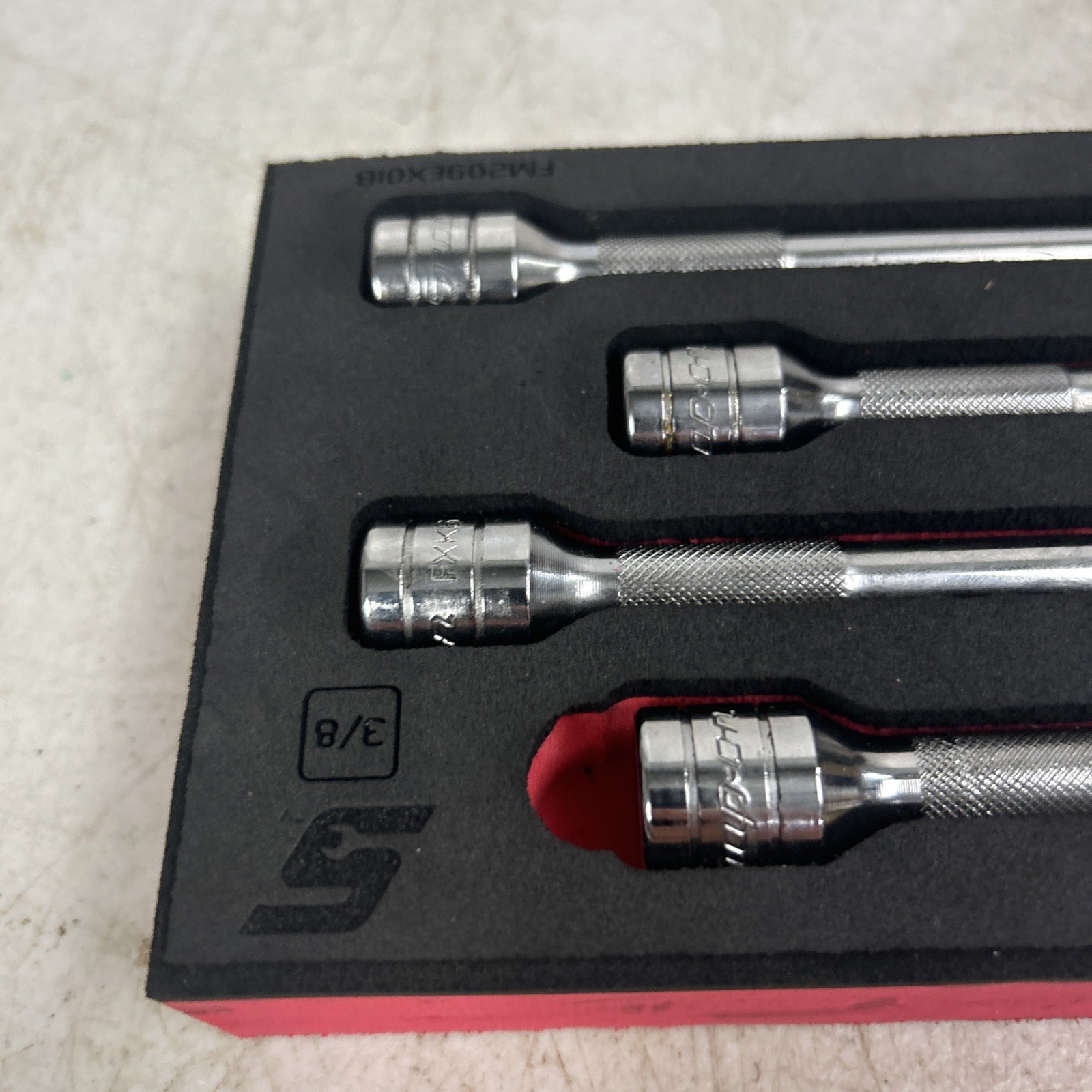 Snap On FM209EX01B Swivel Head Extension Set 9 Piece in Foam Set Complete NICE