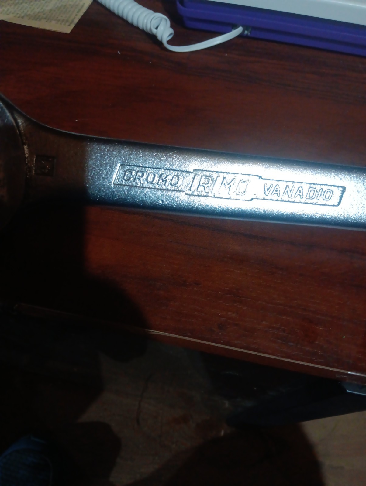 Cromo Irimo Vanadio, Open Wrench, Large, Sae 41 And 1.500, Minor Condition Wear