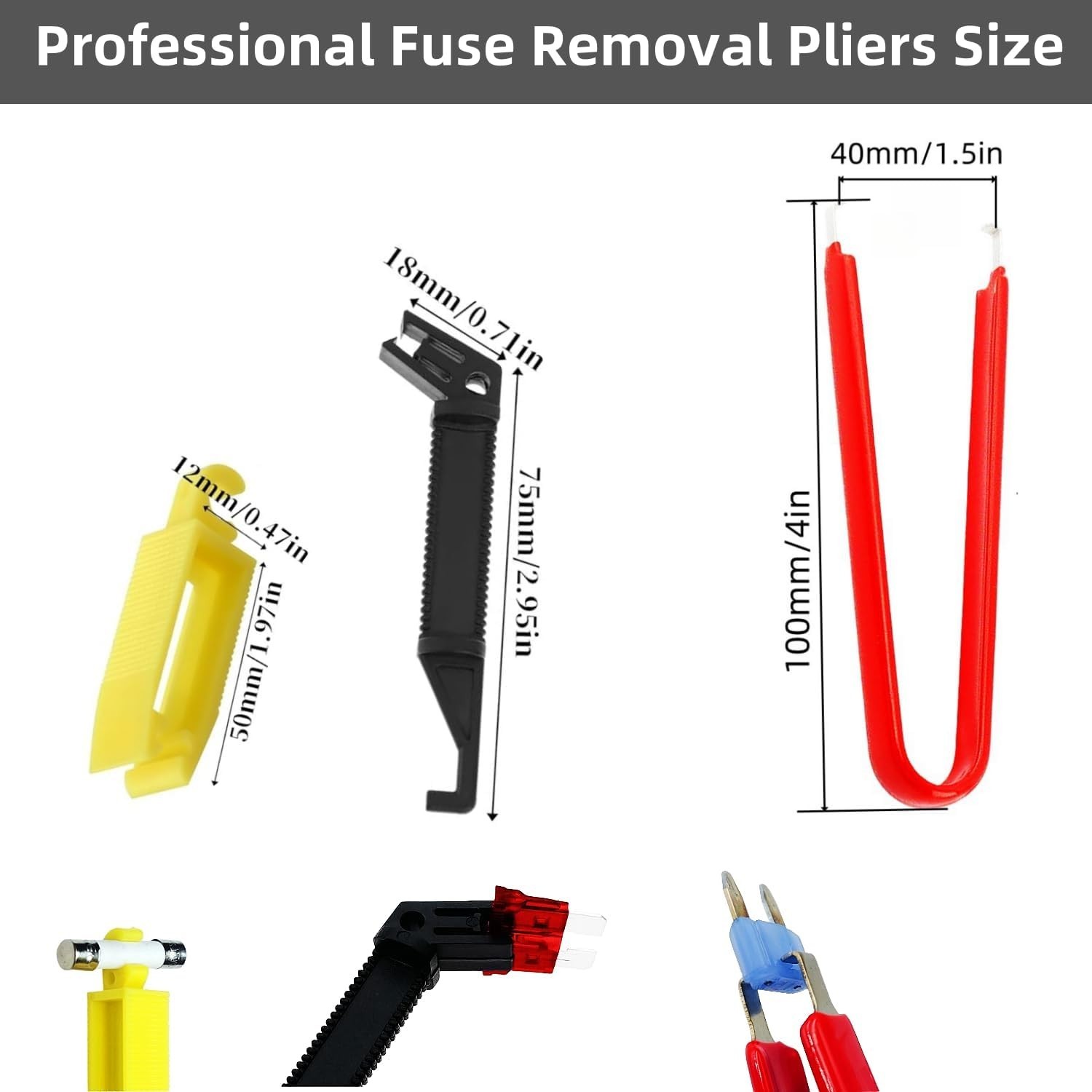 Thin Tip Automotive Relay & Fuse Puller Set – Access Hard-to- Areas Safely