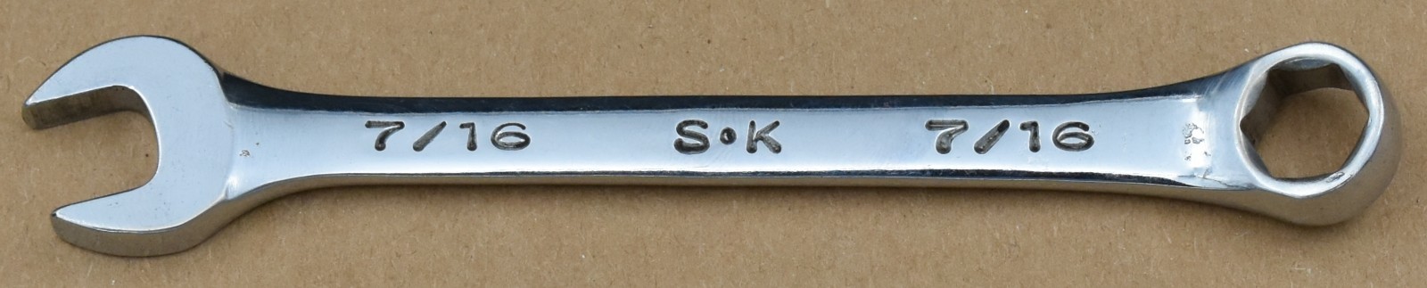 SK TOOLS 88214, 7/16″ SAE, 6 POINT, OPEN/BOX END COMBINATION WRENCH