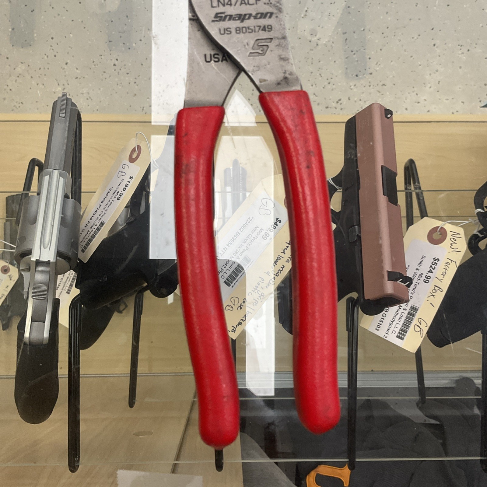 Snap On Tools BLACK 9″ Soft Grip Long Nose Slip Joint Pliers LN47ACF 238182