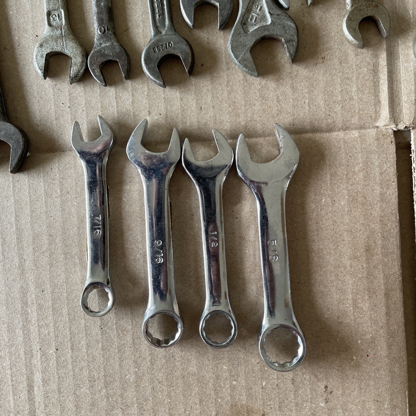 Lot of 120 + Mixed Vintage Combination & Open Box End Wrenches Sockets Tools