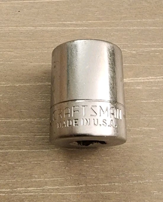 Craftsman USA 1/2″ Socket 6 Point 1/4″ Drive V 43499 (Double Ring)