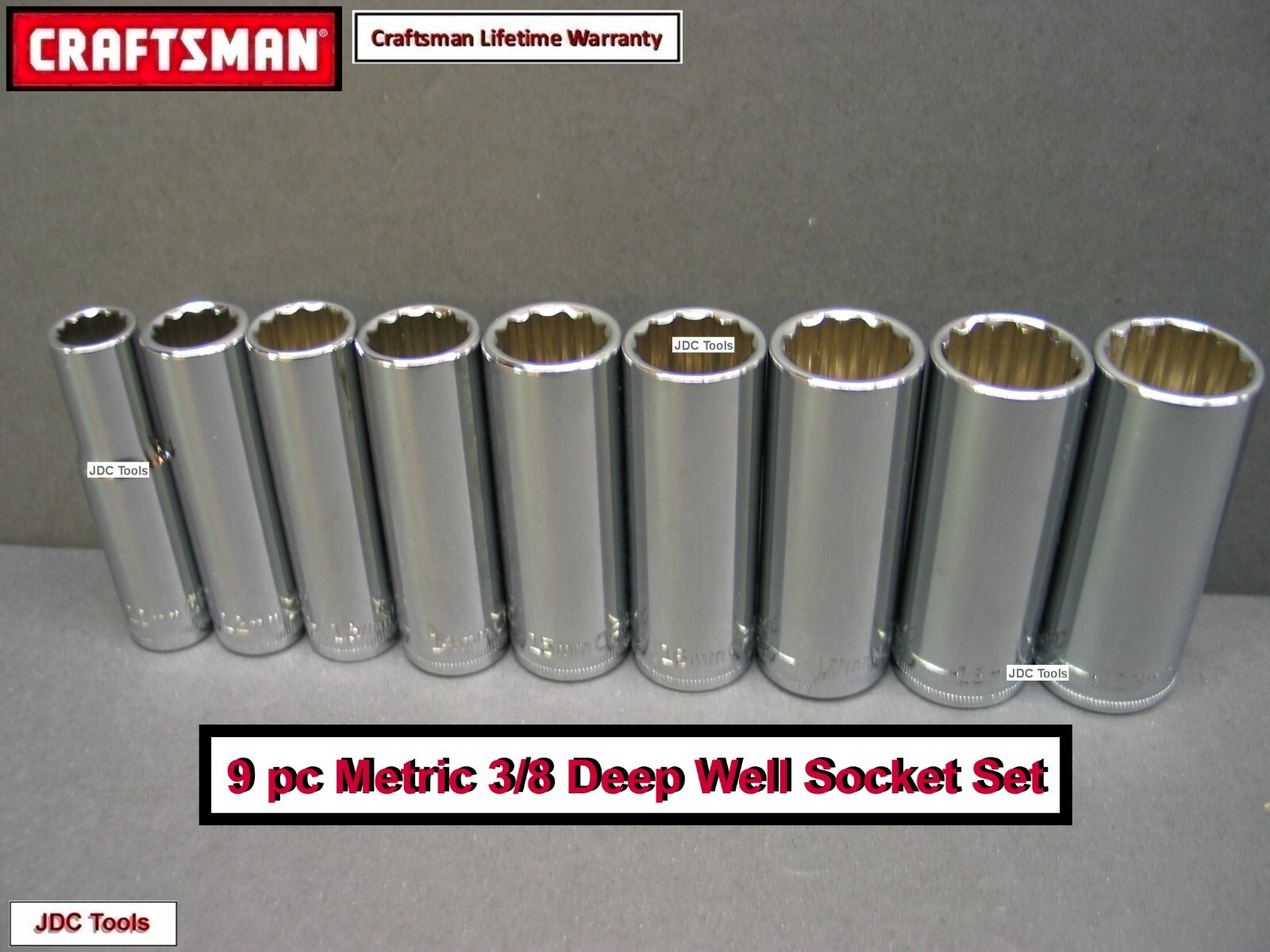 CRAFTSMAN 20 pc 3/8 Drive Deep Socket Set SAE Metric 18
